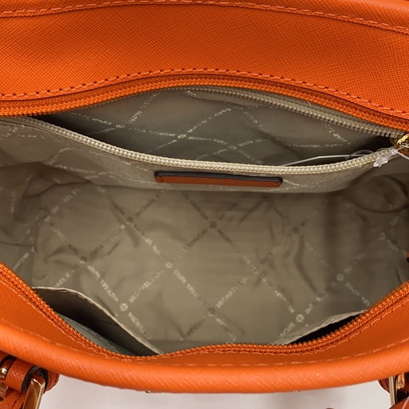 MICHAEL KORS XS CONVERTIBLE TOP ZIP TOTE TANGERINE - Picture 8 of 16